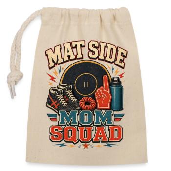 MAT SIDE MOM SQUAD - Verschließbarer Geschenkbeutel aus Baumwolle (14x20cm) - Natur - Vorne