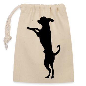chihuahua jeu 1c - Sac cadeau en coton avec cordon (14 x 20 cm) - nature - Devant