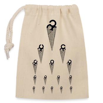 Glaces Examen de vue - Sac cadeau en coton avec cordon (14 x 20 cm) - nature - Devant