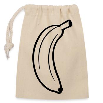 banana fruit delicious healthy eat banana peel krum - Closable cotton gift bag (14x20cm) - nature - Front
