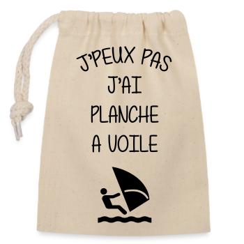 Planche à Voile / Véliplanchiste / Surf / Plage - Sac cadeau en coton avec cordon (14 x 20 cm) - nature - Devant