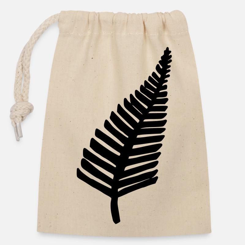 Fern - Closable cotton gift bag (14x20cm) - nature