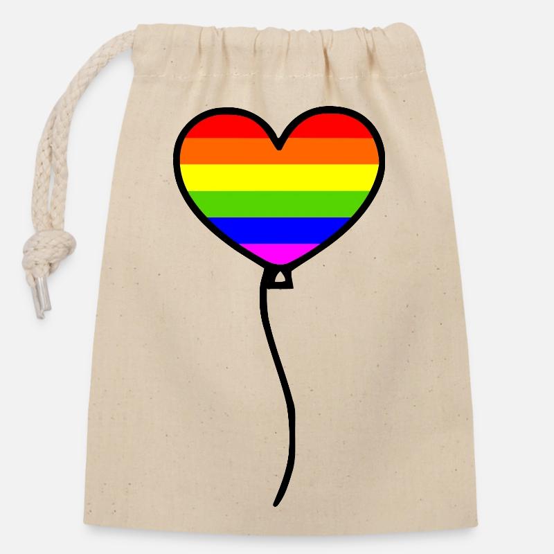 Lgbtq - Closable cotton gift bag (14x20cm) - nature