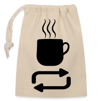 Repeat coffee - Closable cotton gift bag (14x20cm) - nature - Front