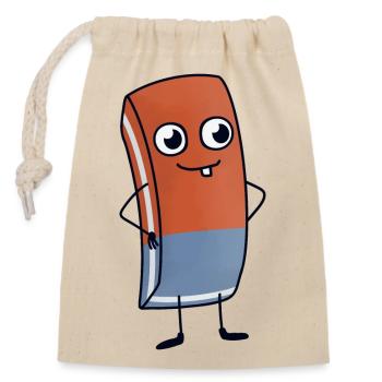 Office rubber - Closable cotton gift bag (14x20cm) - nature - Front