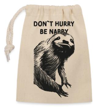 Dont hurry be nappy sleep shirt late riser tired - Closable cotton gift bag (14x20cm) - nature - Front