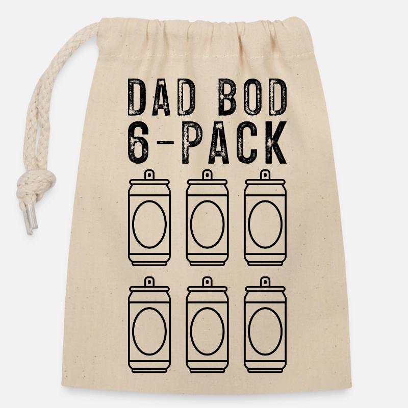 SUPER DAD DAY - Closable cotton gift bag (14x20cm) - nature