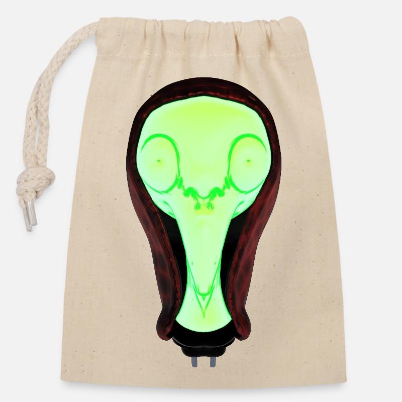 ILLUMINATED - Closable cotton gift bag (14x20cm) - nature