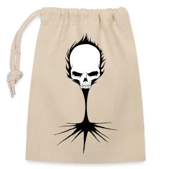Skull black n white - Sac cadeau en coton avec cordon (14 x 20 cm) - nature - Devant