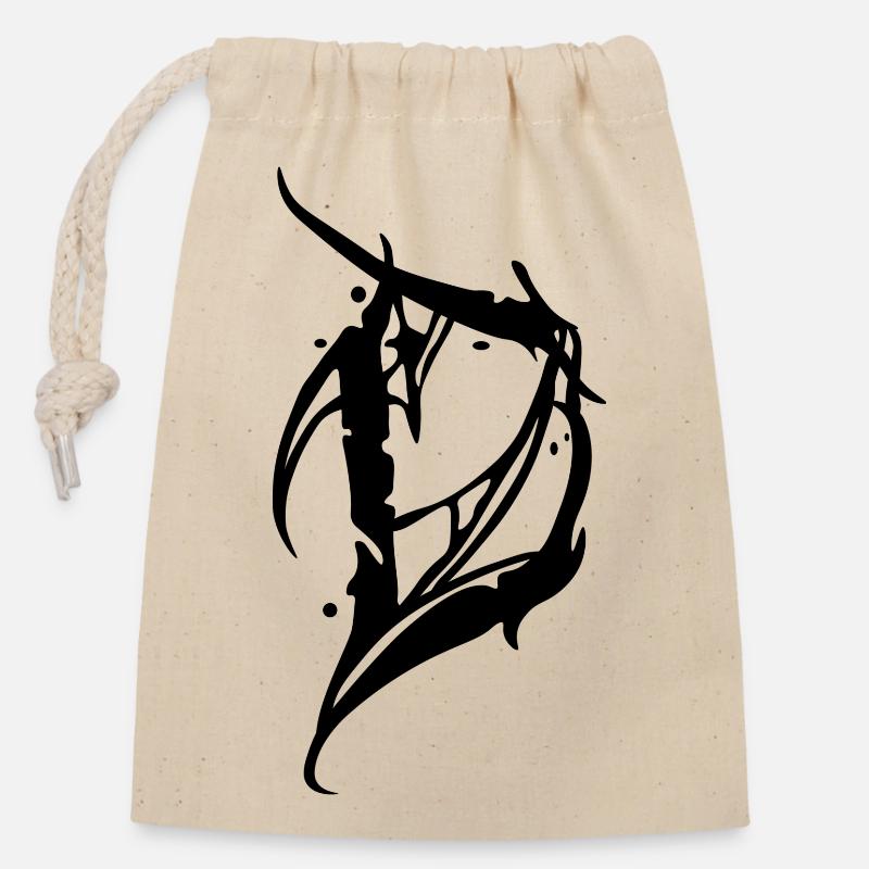D - Sac cadeau en coton avec cordon (14 x 20 cm) - nature