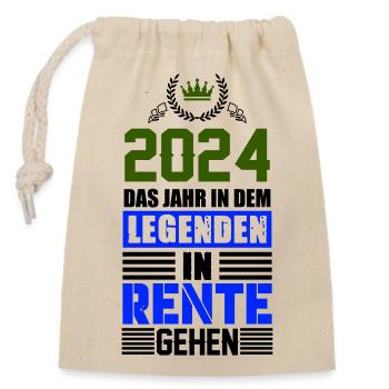 rente 2024 - Verschließbarer Geschenkbeutel aus Baumwolle (14x20cm) - Natur - Vorne