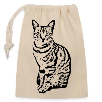 Katze Kätzchen Tigerkatze Katzenshirt Geschenk - Verschließbarer Geschenkbeutel aus Baumwolle (14x20cm) - Natur - Vorne