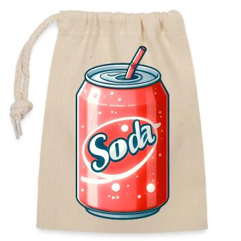 Pastell Can Soda - Aufgefrischt in Farben - Verschließbarer Geschenkbeutel aus Baumwolle (14x20cm) - Natur - Vorne