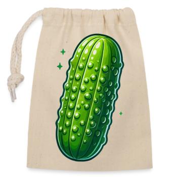 Illuminated pickle - Closable cotton gift bag (14x20cm) - nature - Front