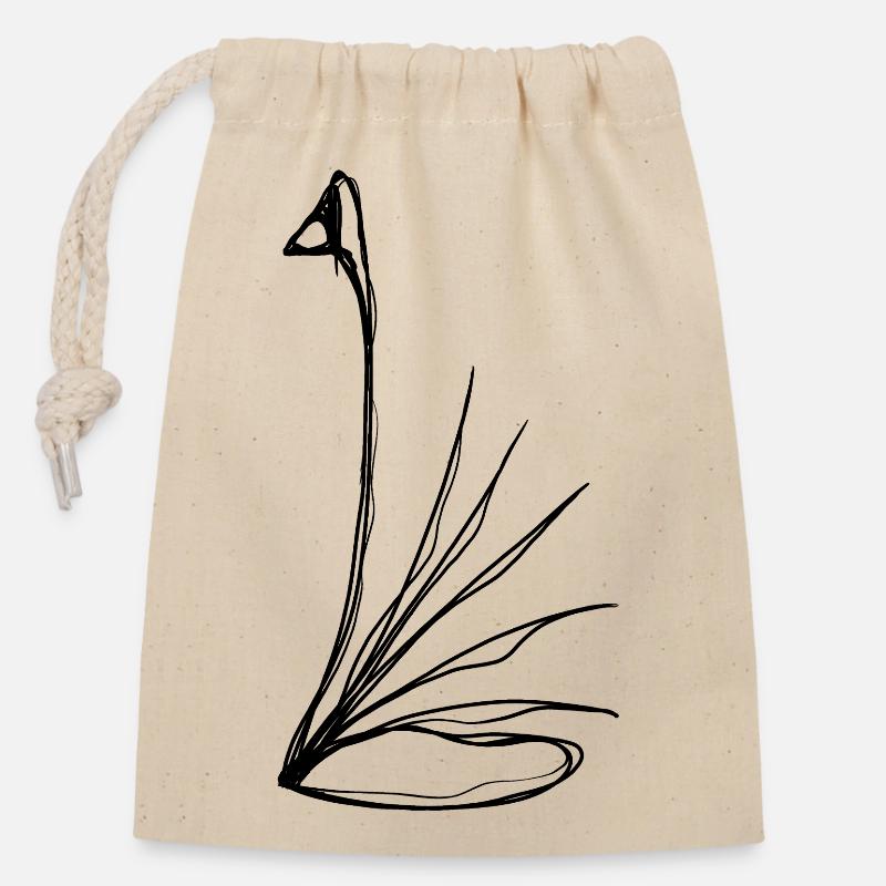 Eleganter Ein Schwan in minimalistischer Line Art - Verschließbarer Geschenkbeutel aus Baumwolle (14x20cm) - Natur