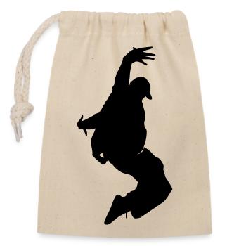B-Boy Silhouette – Breakdance Freeze - Verschließbarer Geschenkbeutel aus Baumwolle (14x20cm) - Natur - Vorne