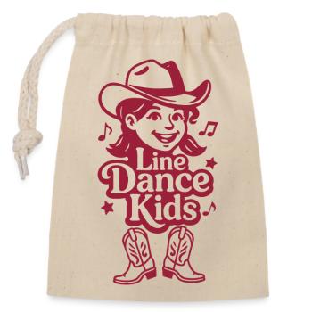Line Dance Kids Cowboy Hat and Cowboy Boots - Closable cotton gift bag (14x20cm) - nature - Front