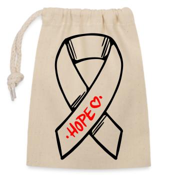 Loop Cancer Hope - Closable cotton gift bag (14x20cm) - nature - Front