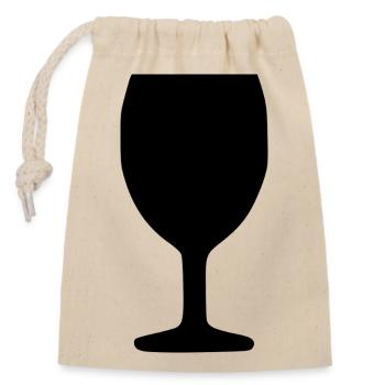 Wein Weinglas Rotwein  - Verschließbarer Geschenkbeutel aus Baumwolle (14x20cm) - Natur - Vorne
