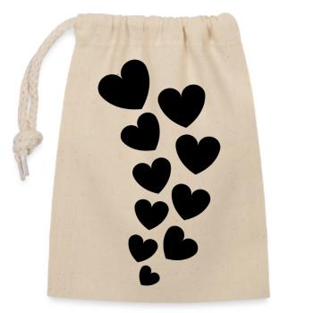 Floating Hearts - Closable cotton gift bag (14x20cm) - nature - Front