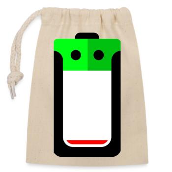 Mei Battery Today Chemise drôle – Humour à faible batterie - Sac cadeau en coton avec cordon (14 x 20 cm) - nature - Devant