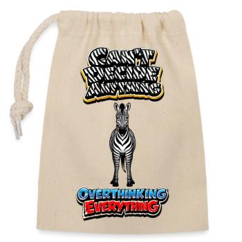 Zebra Overthinking Graphics - Closable cotton gift bag (14x20cm) - nature - Front