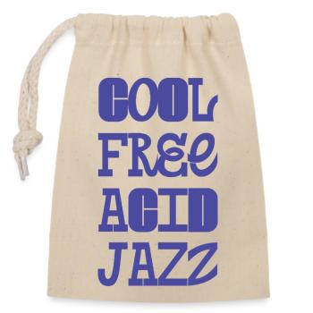 Cool Free Acid Jazz Music Typography - Closable cotton gift bag (14x20cm) - nature - Front