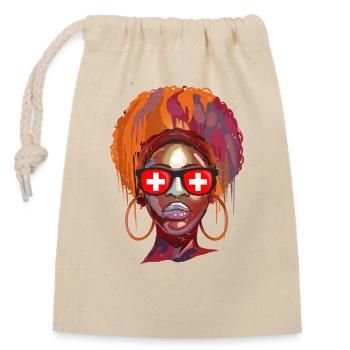 Suisse le plus beau pays - Sac cadeau en coton avec cordon (14 x 20 cm) - nature - Devant
