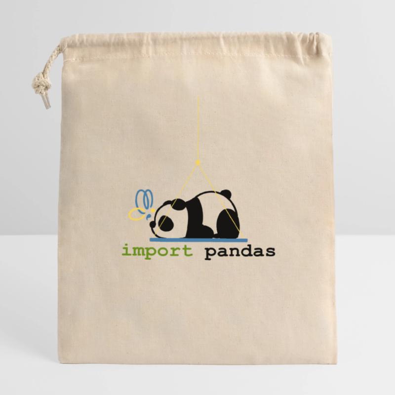 Python Jokes Import Pandas Programming Closable cotton gift bag (14x20cm)