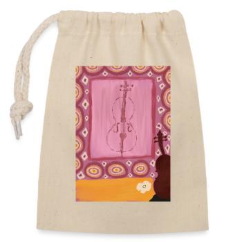 Violin - Closable cotton gift bag (14x20cm) - nature - Front