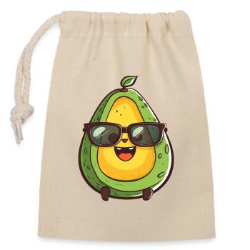 Avocat nerd cool avec des lunettes - Design amusant - Sac cadeau en coton avec cordon (14 x 20 cm) - nature - Devant