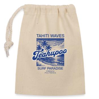 Tahiti Wellen Surfparadies - Verschließbarer Geschenkbeutel aus Baumwolle (14x20cm) - Natur - Vorne