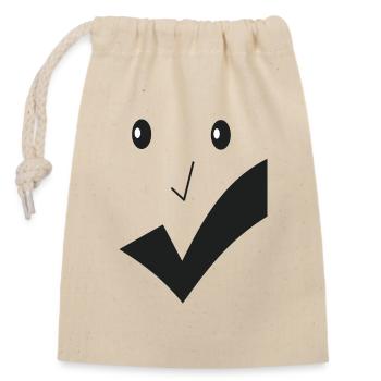 Fine smile - Fine face F03. - Closable cotton gift bag (14x20cm) - nature - Front