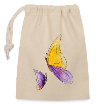Schmetterling - Verschließbarer Geschenkbeutel aus Baumwolle (14x20cm) - Natur - Vorne