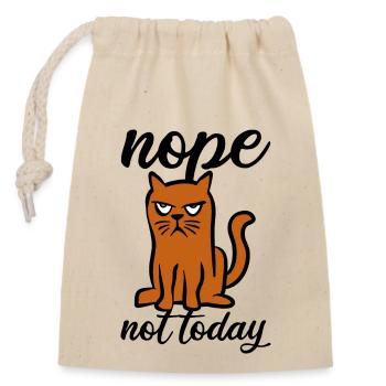 Nope Not Today - Cat - Bad Mood - Closable cotton gift bag (14x20cm) - nature - Front