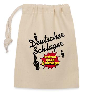Schlager party, Schlager music, first schnapps - Closable cotton gift bag (14x20cm) - nature - Front