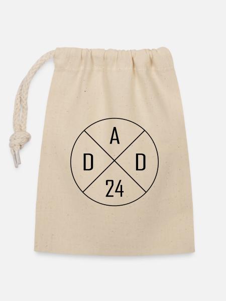 Dad 24 Circle Cross Design - Closable cotton gift bag (14x20cm) - nature