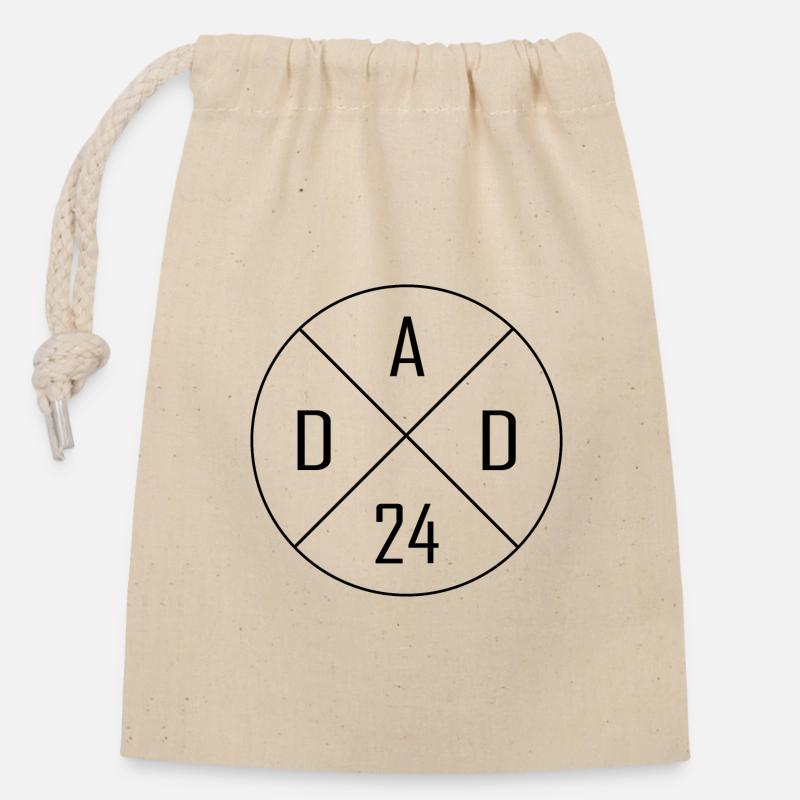 Dad 24 Circle Cross Design - Closable cotton gift bag (14x20cm) - nature