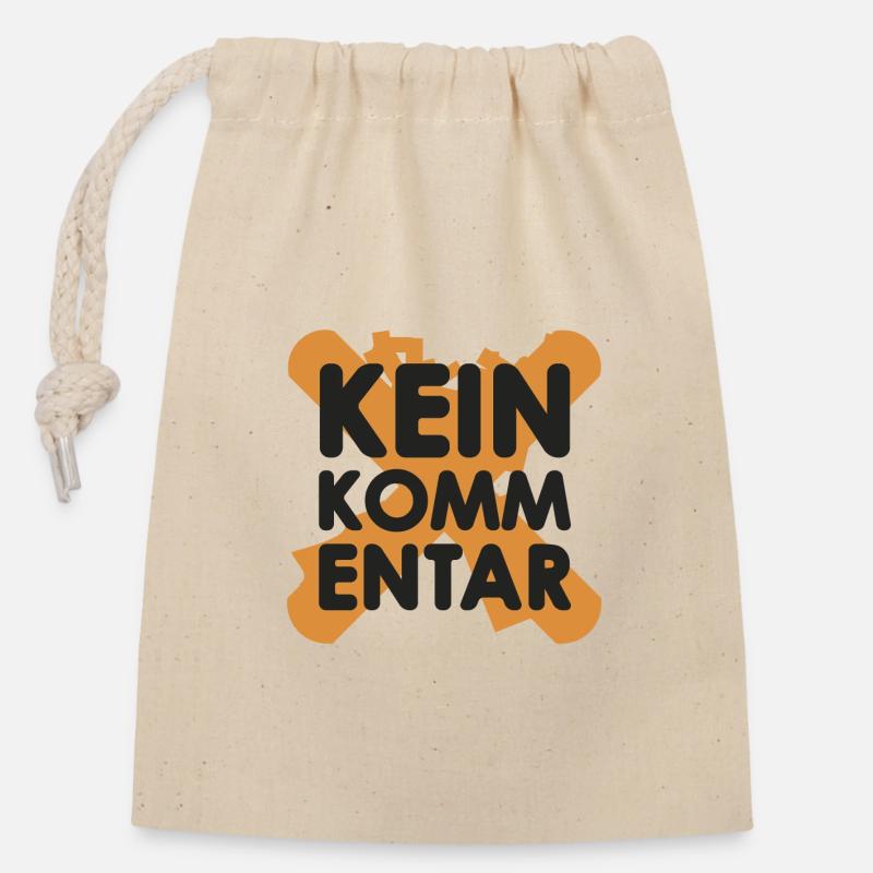 Kein Kommentar - Verschließbarer Geschenkbeutel aus Baumwolle (14x20cm) - Natur