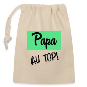 FÊTE DES PÈRES - Sac cadeau en coton avec cordon (14 x 20 cm) - nature - Devant