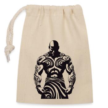 Tribal Boxer / Fighter Logo Tattoo Design - Verschließbarer Geschenkbeutel aus Baumwolle (14x20cm) - Natur - Vorne