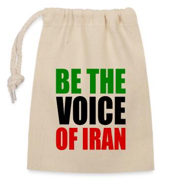 Be the voice of iran - Closable cotton gift bag (14x20cm) - nature - Front