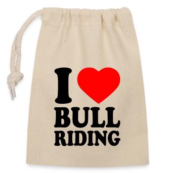 I love bull riding - Verschließbarer Geschenkbeutel aus Baumwolle (14x20cm) - Natur - Vorne