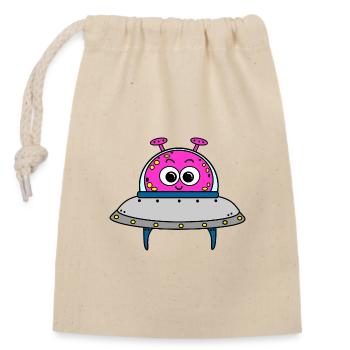 Étranger - Sac cadeau en coton avec cordon (14 x 20 cm) - nature - Devant