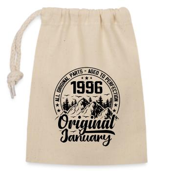 1996 January Original 28 Years Anniversary Gift - Closable cotton gift bag (14x20cm) - nature - Front