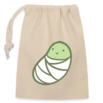 Sweet bean - Closable cotton gift bag (14x20cm) - nature - Front