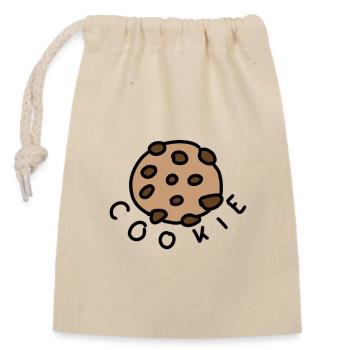Chocolate chip cookie - Closable cotton gift bag (14x20cm) - nature - Front