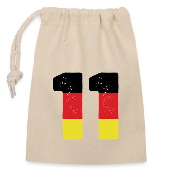 11 Number Jersey Germany - Closable cotton gift bag (14x20cm) - nature - Front