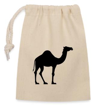 Camel - Closable cotton gift bag (14x20cm) - nature - Front