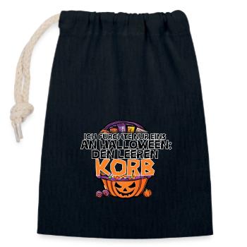 Halloween Print für mehr Süßes - Verschließbarer Geschenkbeutel aus Baumwolle (14x20cm) - Navy - Vorne